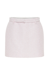Mercer Tweed Mini Skirt - Fairy Floss Pink